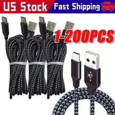 image of Lot USB-A to  Type-C Fast Charging Data SYNC Charger Cable Cord 3/6FT LONG